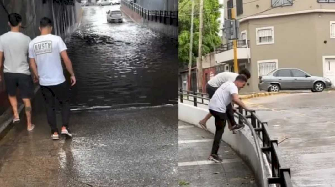 perdio-la-patente-durante-la-tormenta,-salio-a-buscarla-y-el-video-se-hizo-viral-en-tiktok