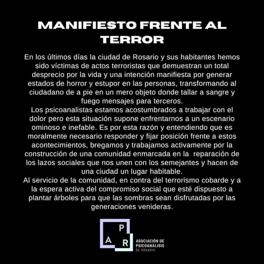 manifiesto-frente-al-terror,-dramatico-mensaje-de-la-asociacion-de-psicoanalisis-de-rosario-ante-la-ola-de-asesinatos