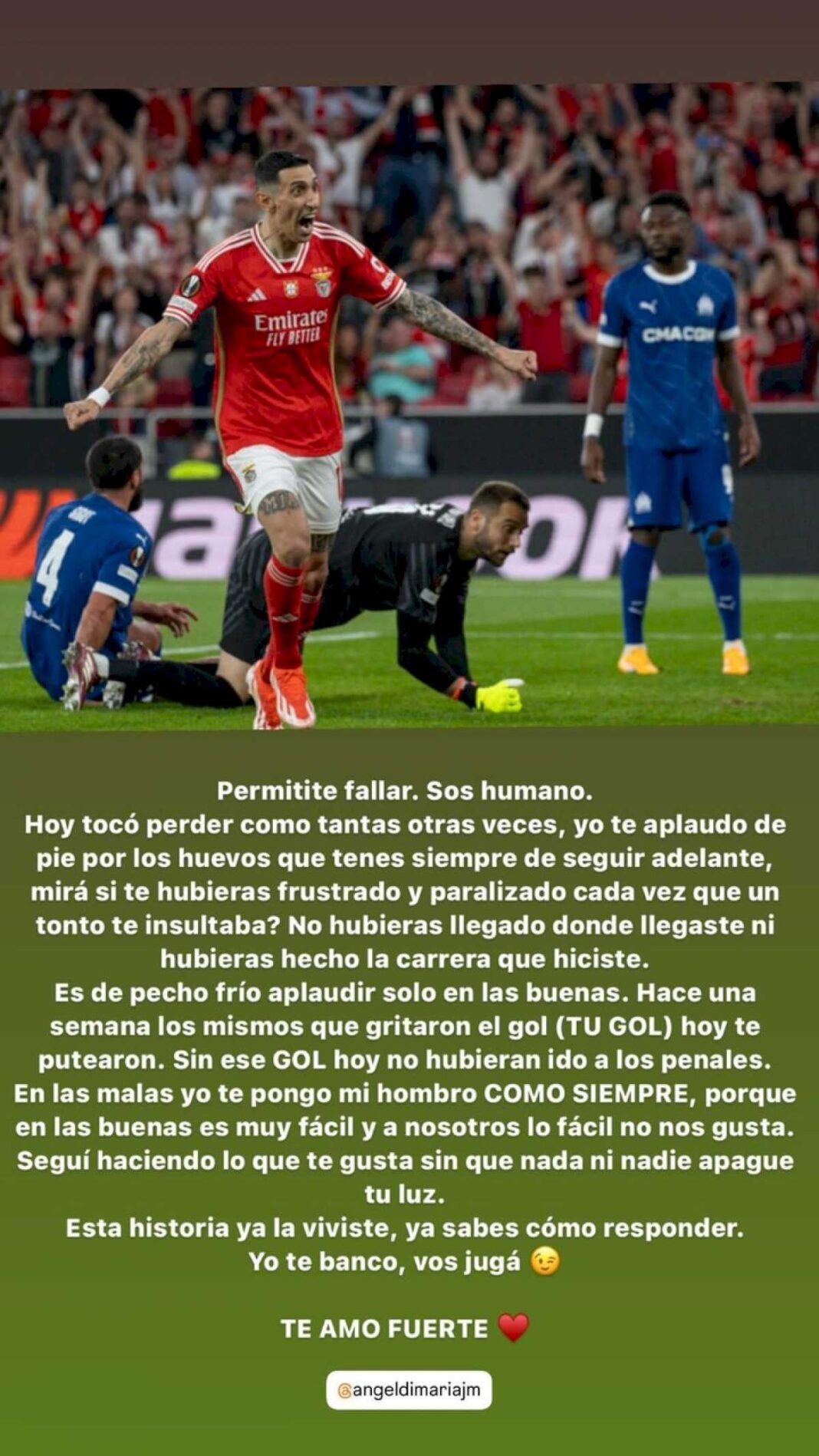 el-potente-descargo-de-la-esposa-de-angel-di-maria-tras-las-criticas-por-la-eliminacion-de-benfica