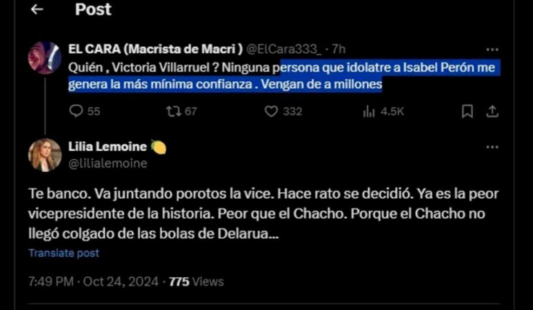 lilia-lemoine-volvio-a-cruzar-a-victoria-villarruel:-es-la-peor-vicepresidenta-de-la-historia